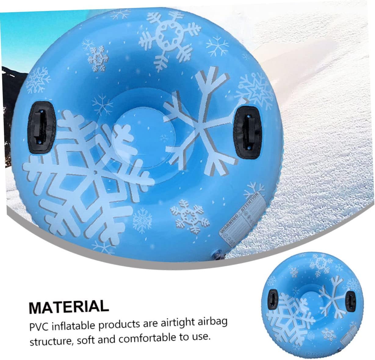 1pc Inflatable PVC Snow Tube for Winter Sledding Thickened and Design Reinforced Handles for Outdoor Fun and Exercise Snow