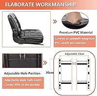 Vista 5 de Asiento universal de carretilla elevadora, asiento de tractor con respaldo de ángulo ajustable, micro interruptor y deslizante, para tractor