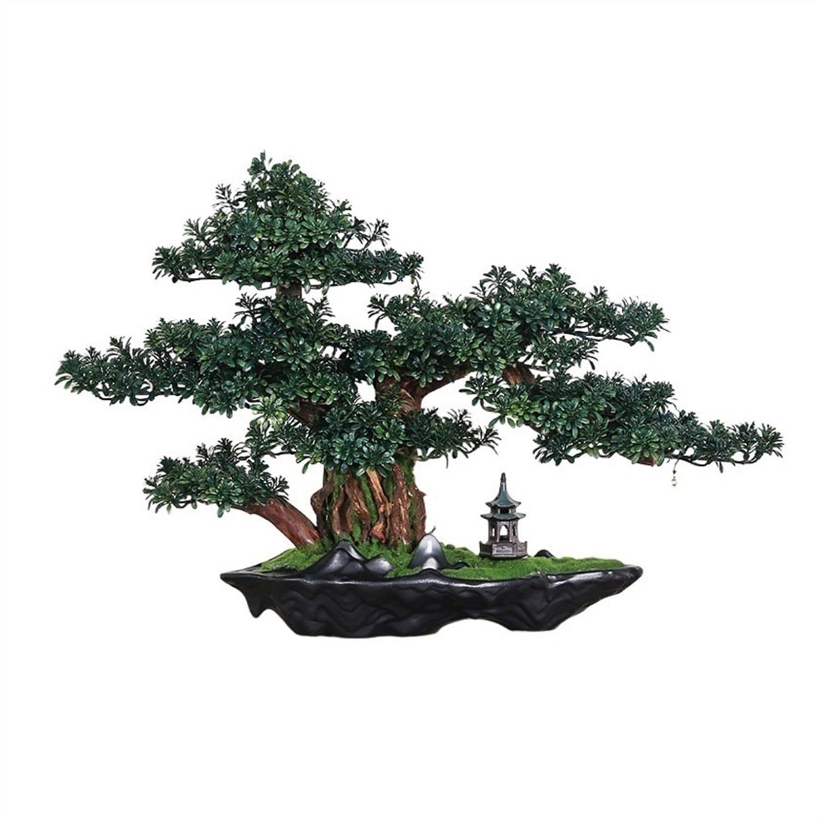MYUYEE Artificial Bonsai Tree Modeling High-End Luxury Hotel Living Room Desktop Ornaments Simulation Tree Bonsai Fake Greenery Landscaping Artificial Tree