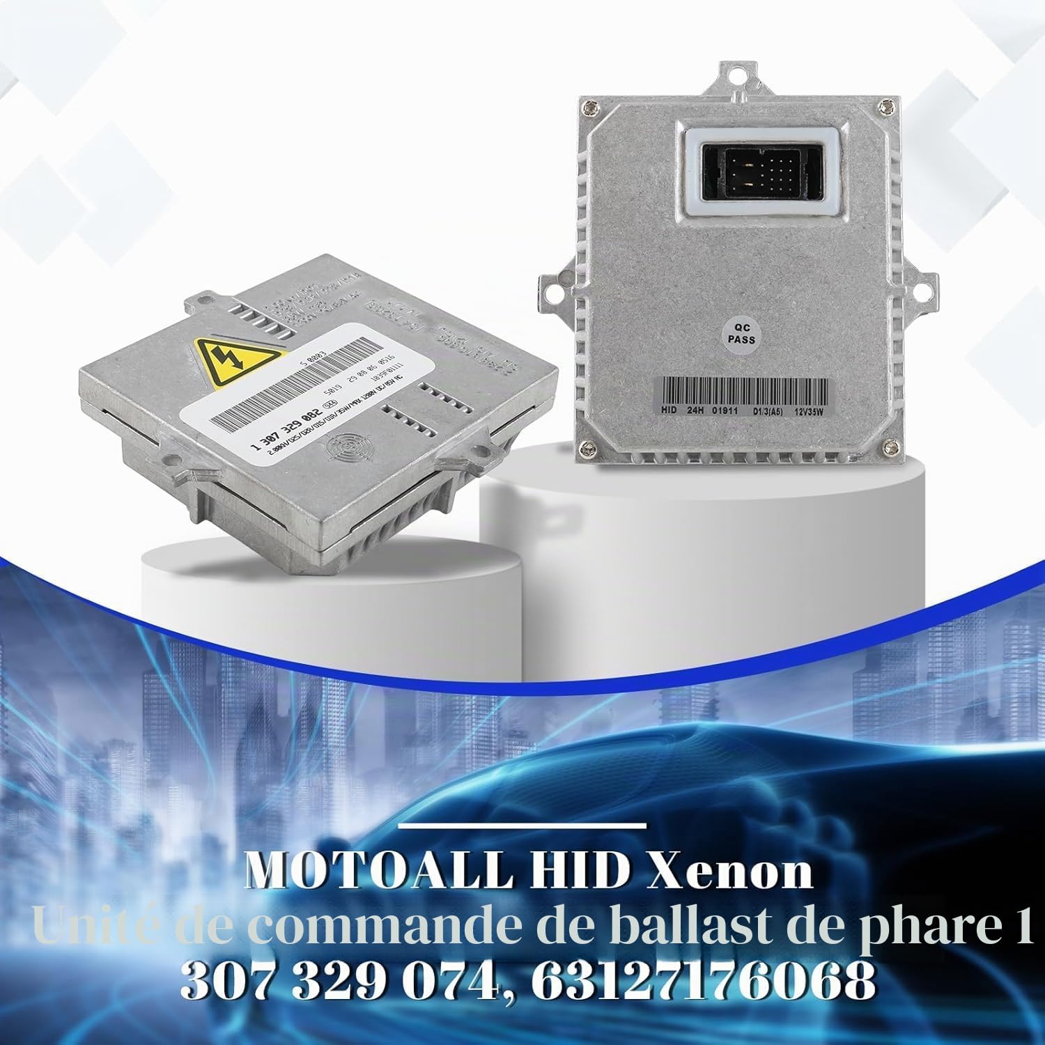 1307329082 Unité de Commande de Ballast de Phare au xénon HID de Remplacement pour A3 Golf MK5 TT Série 3 Série 6 X3 E46 E63 E83 Mini R50 R52 R53 W169 W203 Alhambra Beetle B-o-ra S-ha-r-an