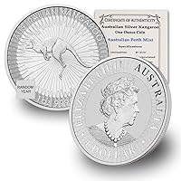 Vista 1 de 2015 - Presente (año aleatorio) Moneda de Canguro de Plata Australiana de 1 oz Brillante Sin Circular con Certificado de Autenticidad $1 Vendedor BU