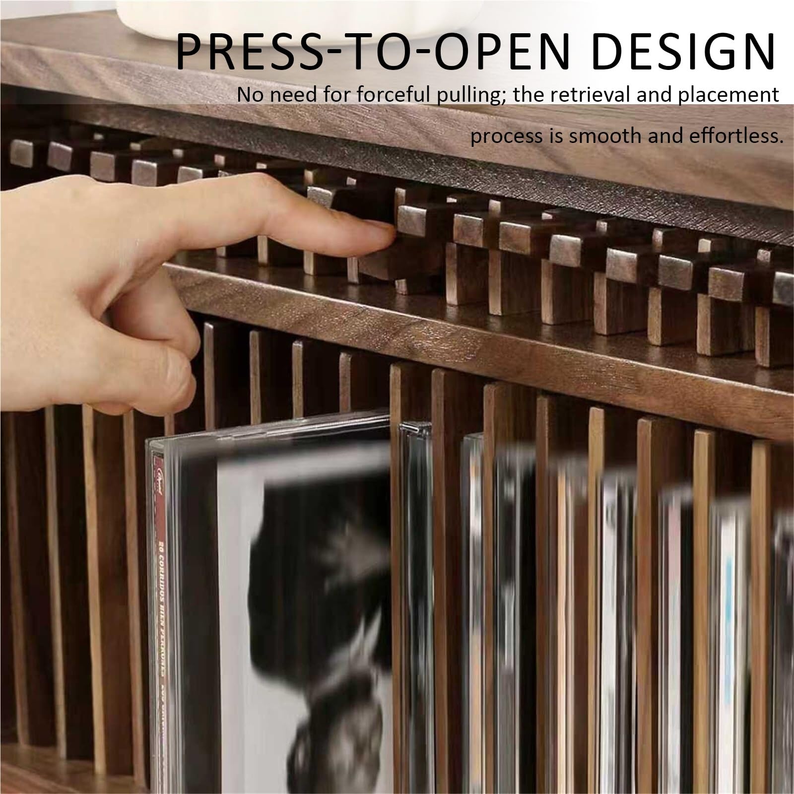 Scaffale porta CD in legno, 19 scomparti, organizer da scrivania per DVD e CD, stile vintage, ideale per casa e ufficio