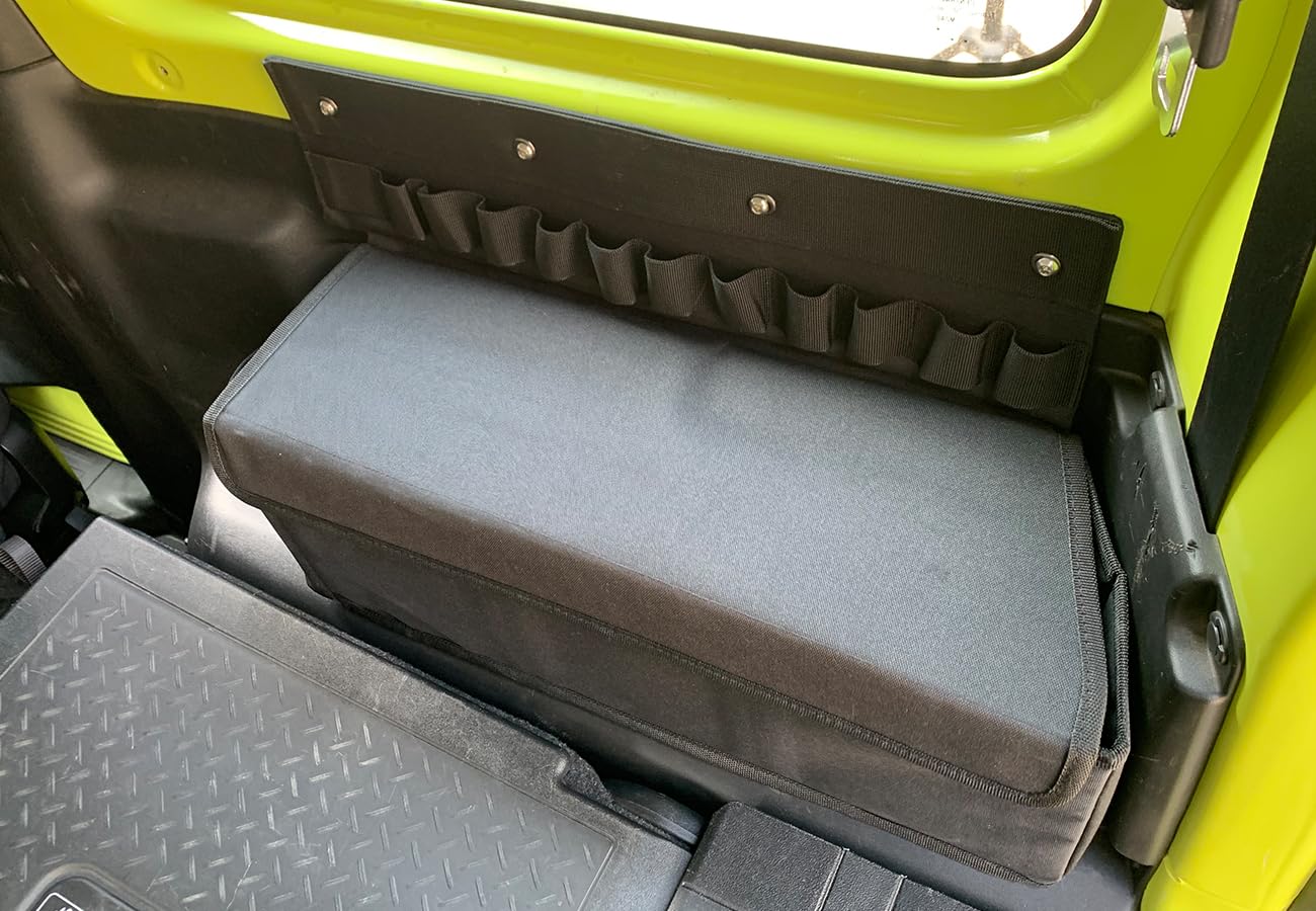 Organizzatore per bagagliaio laterale dell'auto con viti antiscivolo, borse per bagagliaio in PVC e tessuto Oxford 2 pezzi per Jimny 2019-2024
