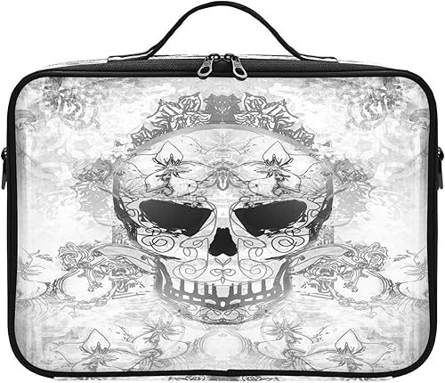 Day Dead Skull Happy Halloween Floral Ornament cosmetic drawstring bag travel make up makeup bag zipper makeup bag with dividers neceser de viaje