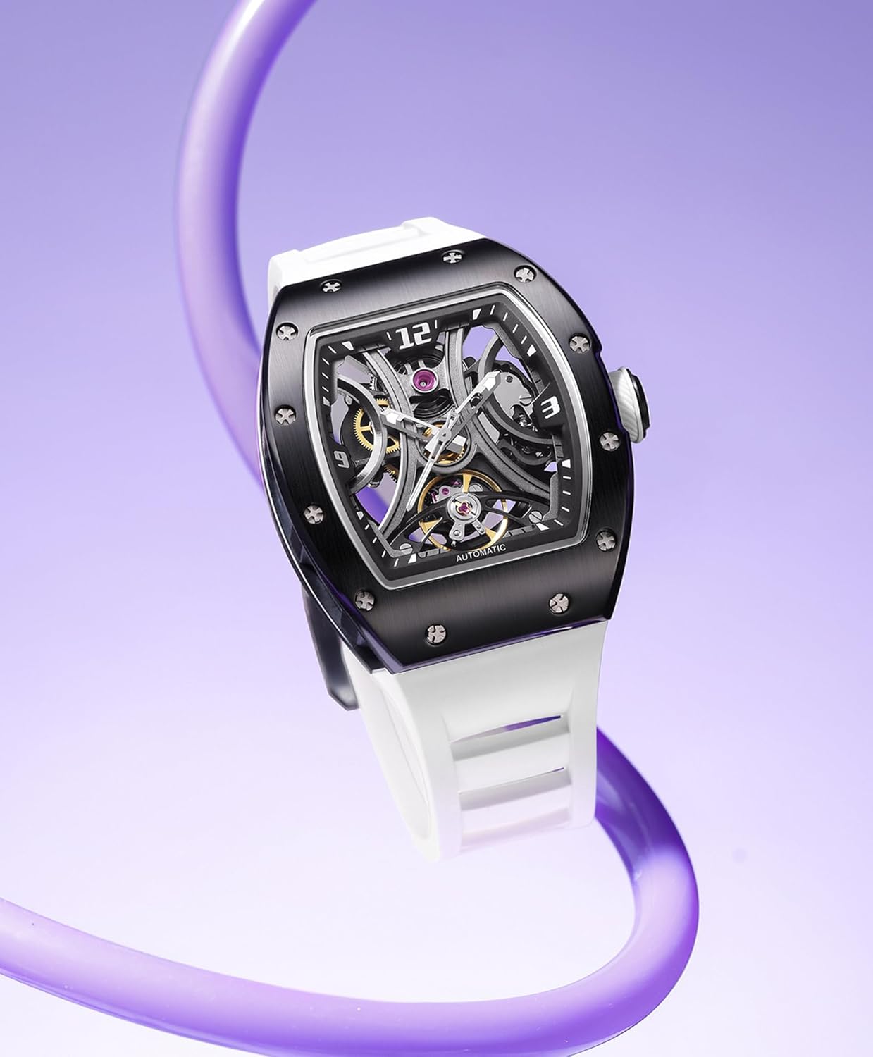 Paras Crown Automatic Watches for Men Mechanical Watch Stainless Case 50M Waterproof Fashion Luxury Wrist Watches for Men - Image 6