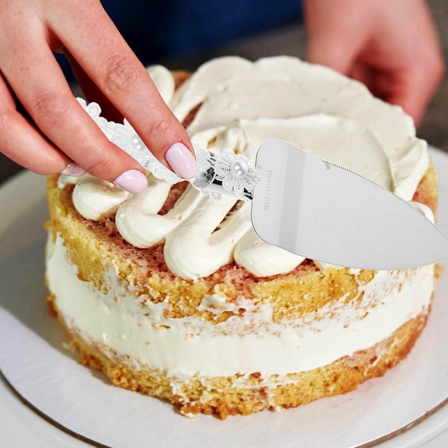 Cake Cutter and Spatula Stainless Steel Wedding Serving Tool