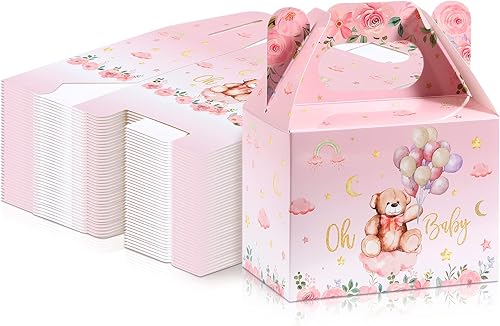 Miniatura 8 de 36 cajas de oso para baby shower, cajas de regalo, lindas decoraciones de papel de dulces de galletas para baby shower, revelación de género,