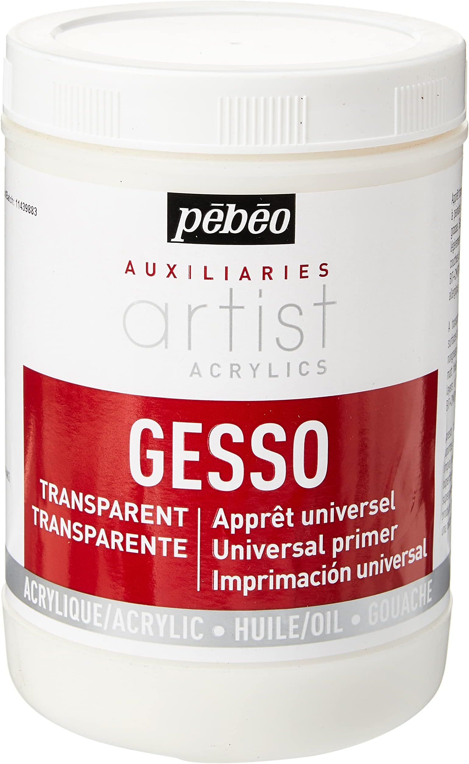 Pebeo 523800 1 Litre Gesso, Transparent