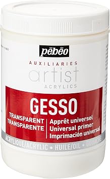 Pebeo 523800 1 Litre Gesso, Transparent