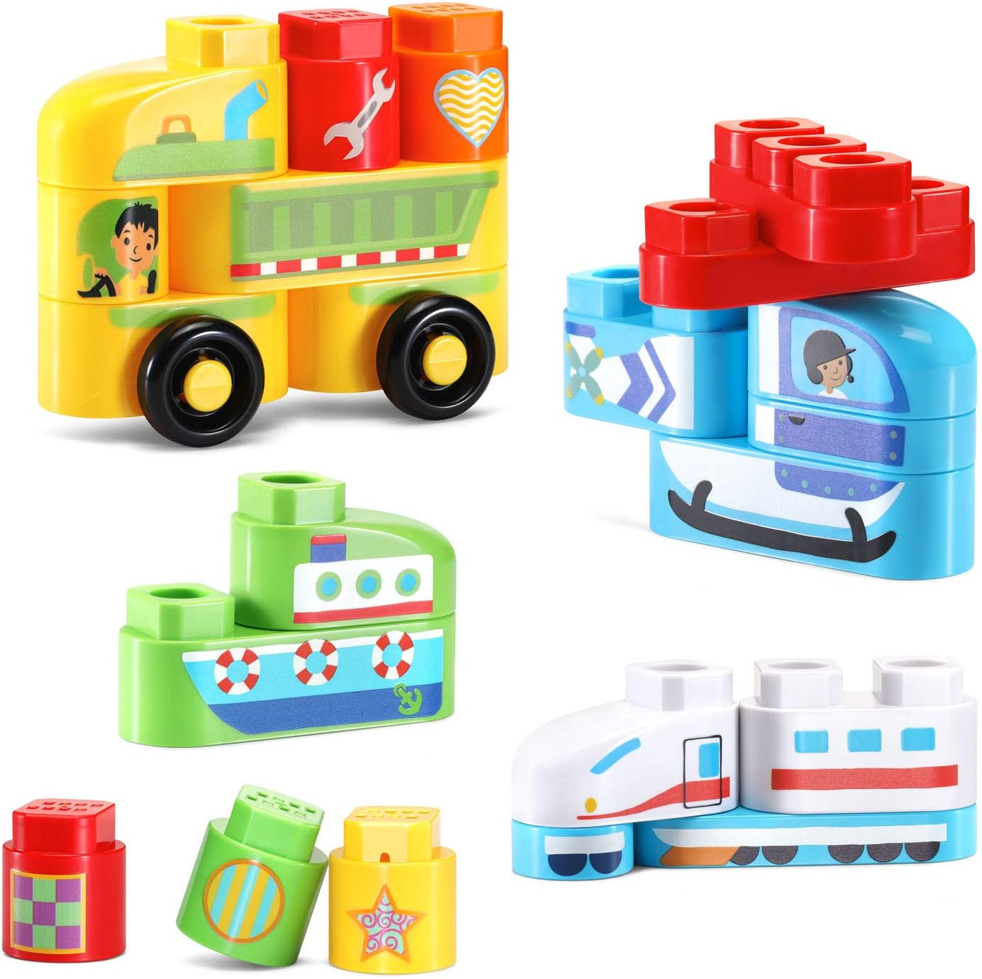 LeapFrog LeapBuilders Soar and Zoom Vehicles, Multicolor