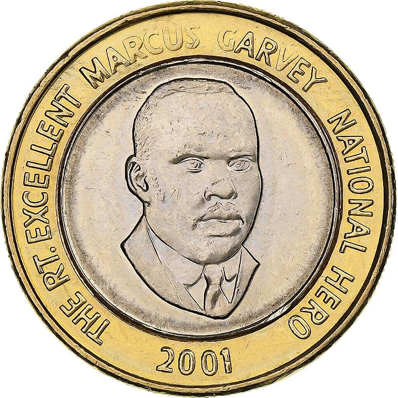 2000-2008 20 Dollar Bimetallic Jamaica Coin I Celebrating Marcus Garvey - A Black Nationalist Hero I Monetized By The Jamaica Government