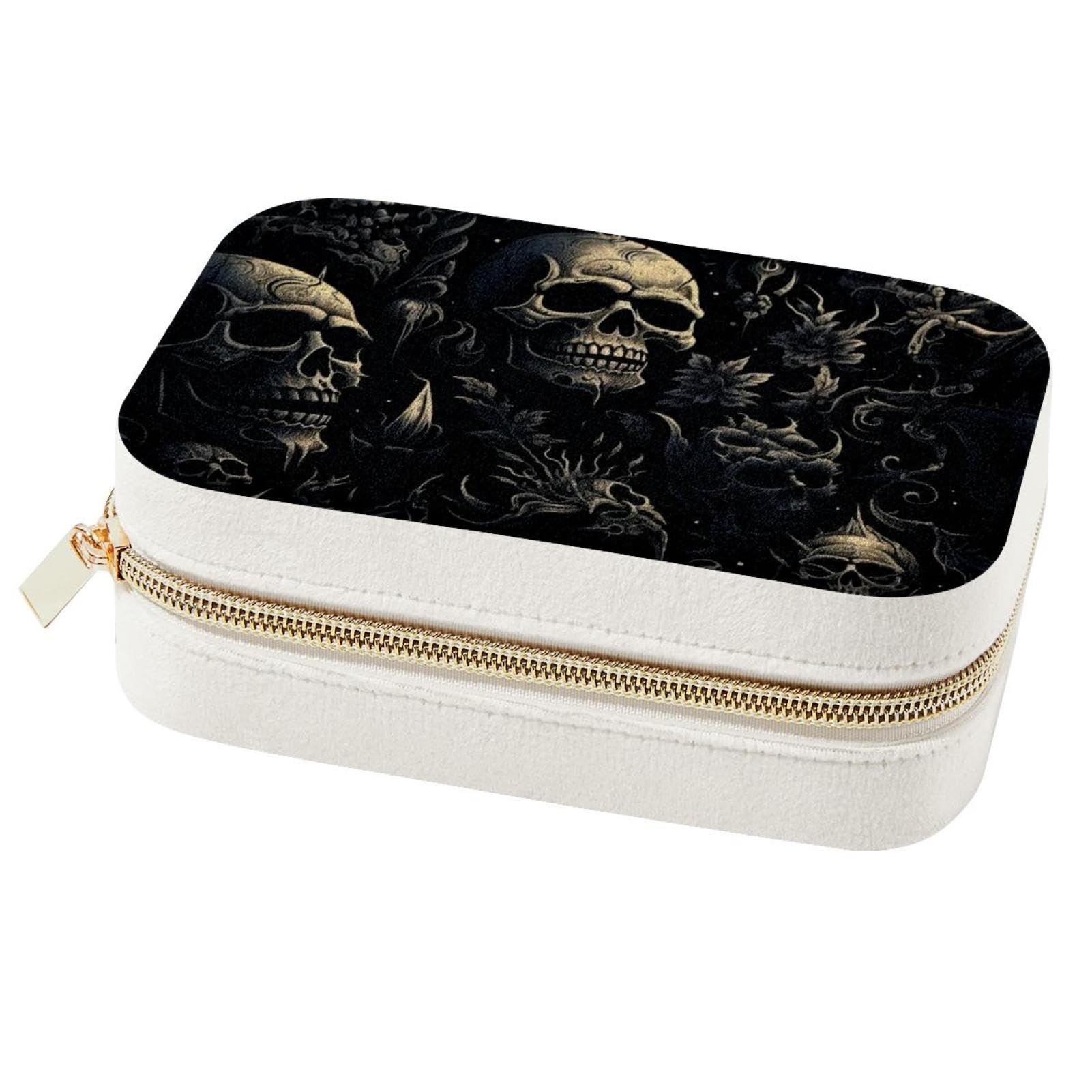 Organisateur de voyage portable pour bijoux crâne punk - Idéal pour vos déplacements