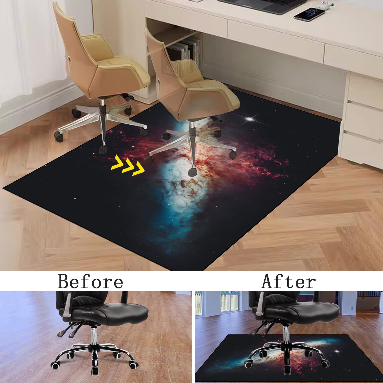 Tappeto Gaming pavimento, Tappetino Salvapavimento Antiscivolo, Tappeto per Sedia Ufficio per per Pavimenti in Legno Duro, Tappetini di Protezione per Pavimento per Parquet e Laminato 150 x 180 cm