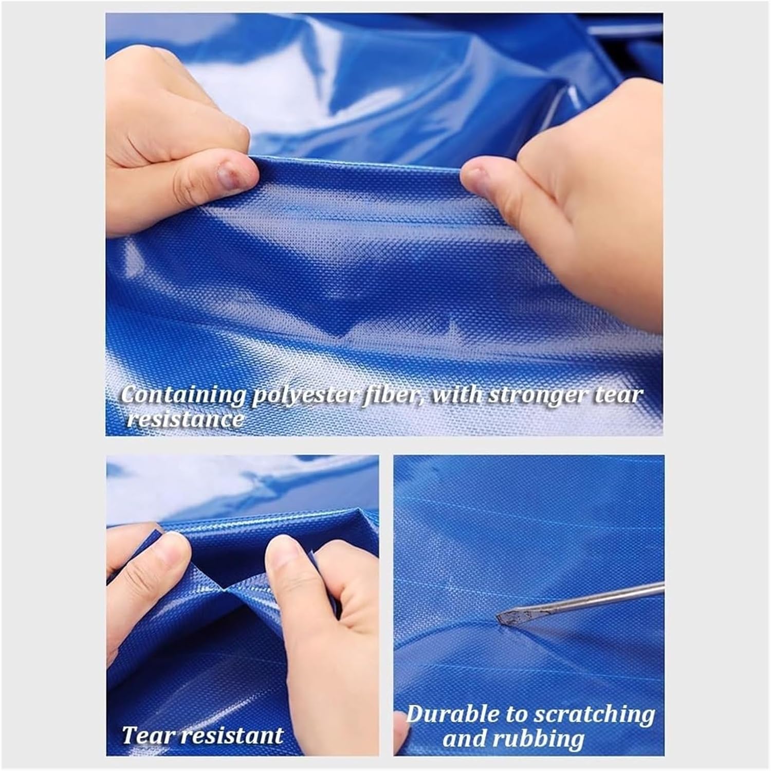 Canvas Fish Pond With Support, Aquaculture Water Tank Cistern Large Thickened Knife Scraping Cloth Weather And Oxidation Resistant Outdoor Special Fish Farming Pool Pond ( Color : Blue , Size : 3x1.5x