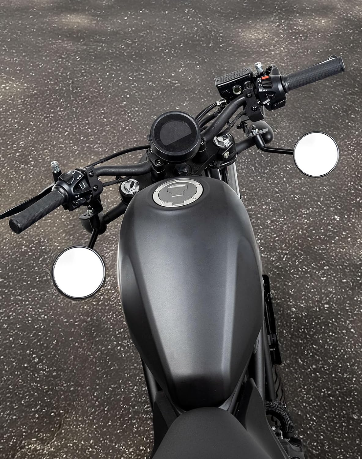 KEMIMOTO Adjustable Angle Motorcycle Rearview Mirror Down Bracket Universal Fits M8/M6/M10 Handlebar Side Mirror Mount Compatible with Rebel 500 300 Cruiser Sportster Iron 883 Vulcan Shadow Dyna