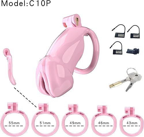 Miniatura 36 de Jaula de castidad masculina en forma de huevo con bloqueo invisible, jaula para pene con anillo de púas de sujeción completa, dispositivo