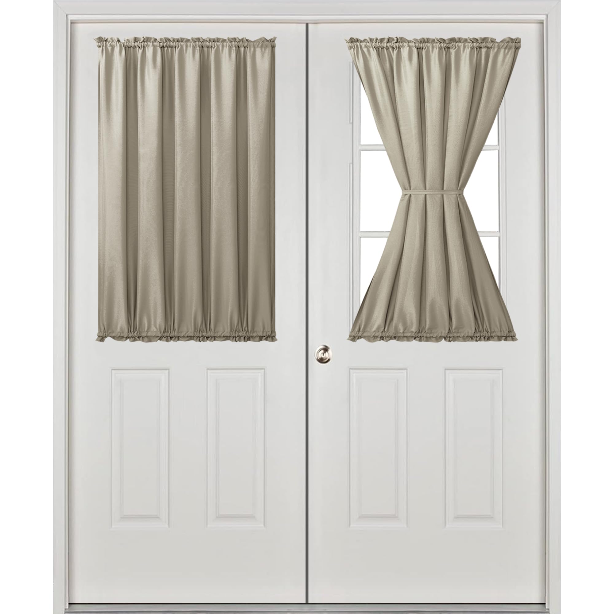 Accordion Door Rod Pocket Short Front Sidelight Curtain For Small Window  1... Window Curtains, image size:2000x2000