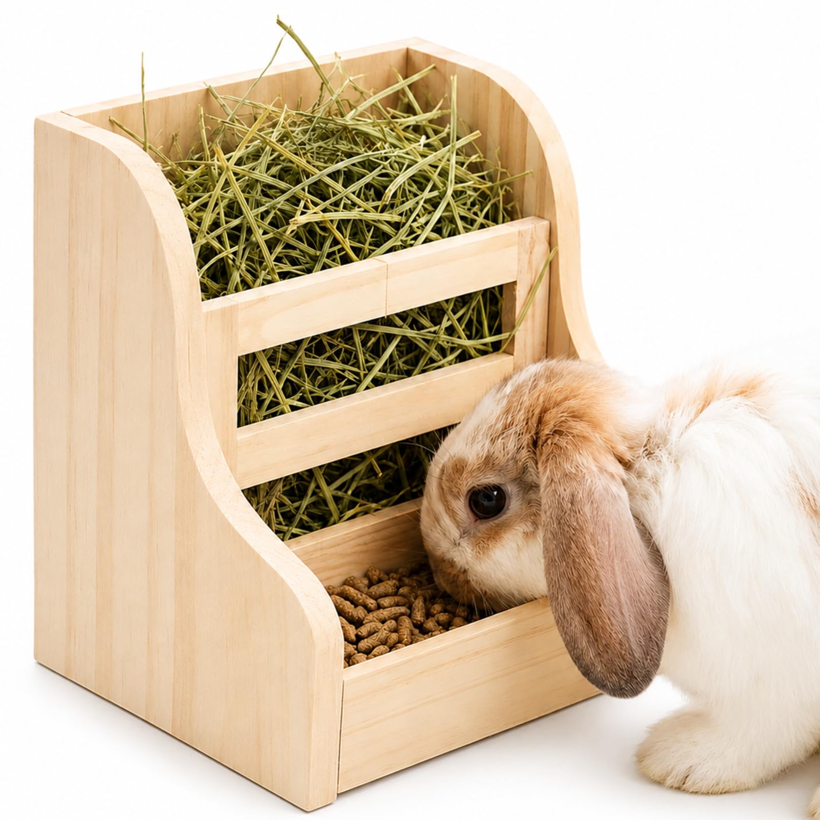 Amazon | うさぎ 餌入れ チモシー入れ 牧草入れ ペレット入れ かじり木