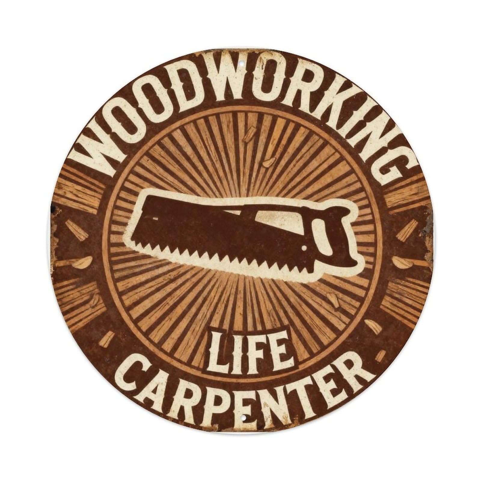 Woodworking Badge Metal Tin Sign Plaque