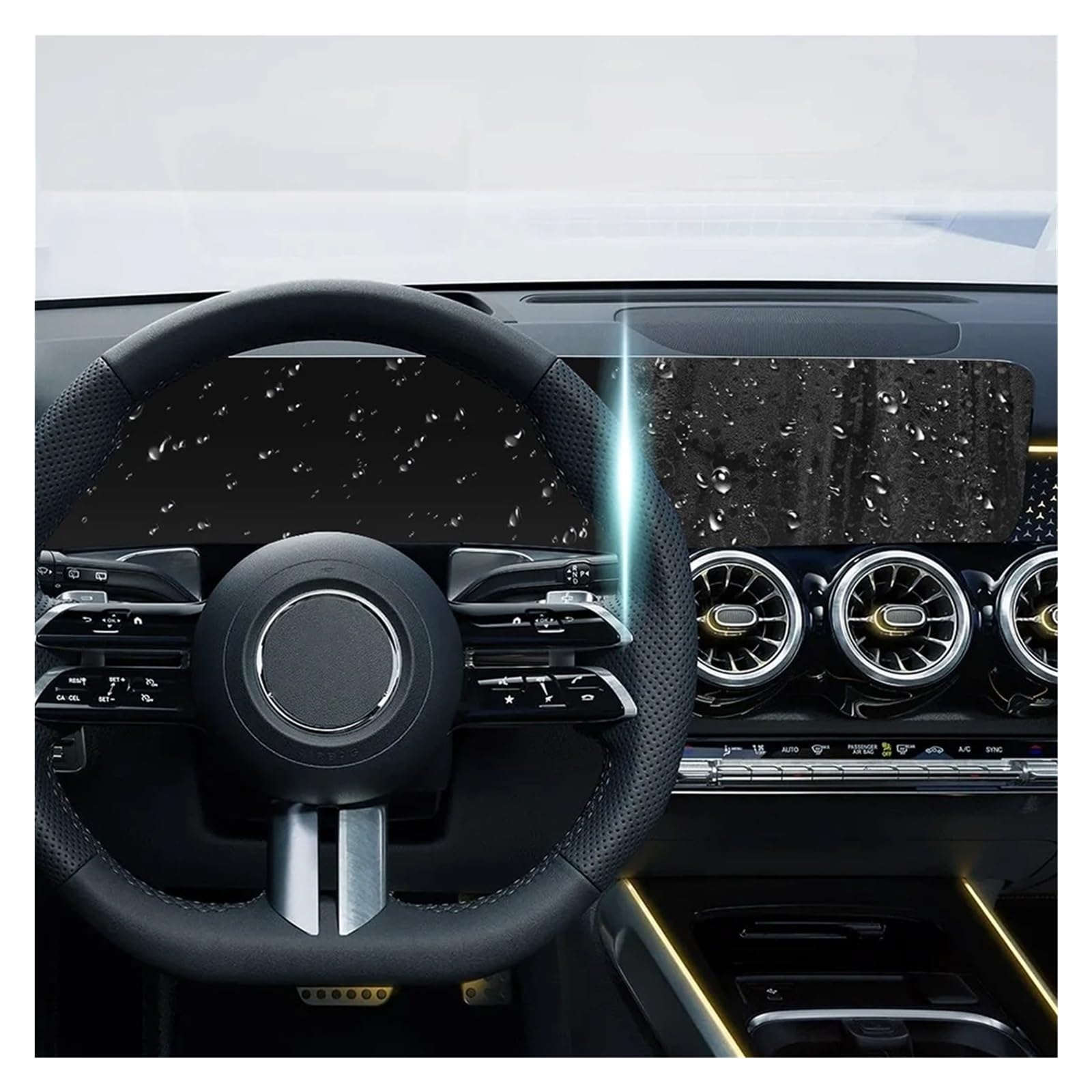 Navigation Displayschutz Für Benz A-Klasse W177 2 In 1 Gehärtetes Glas Film Schutz Auto Center Konsole GPS Navigation Bildschirm Display Displayschutzfolie