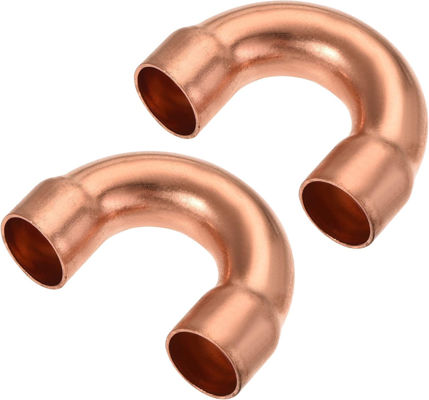 MECCANIXITY 180 Degree Return Bend Copper Fitting Welded Elbow Connection, 3/8 Inch ID for HVAC Refrigeration, Pack of 2