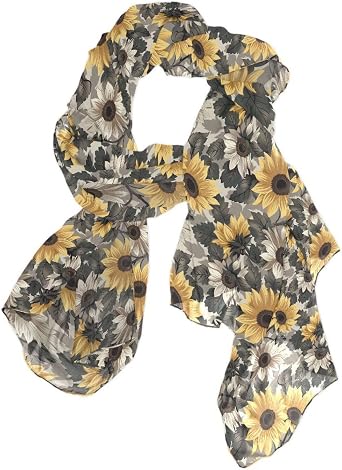 Anime Sunflower Ash Coffee Black Long shawls and wraps funky silk hair scarf for sleeping for head chal para mujer