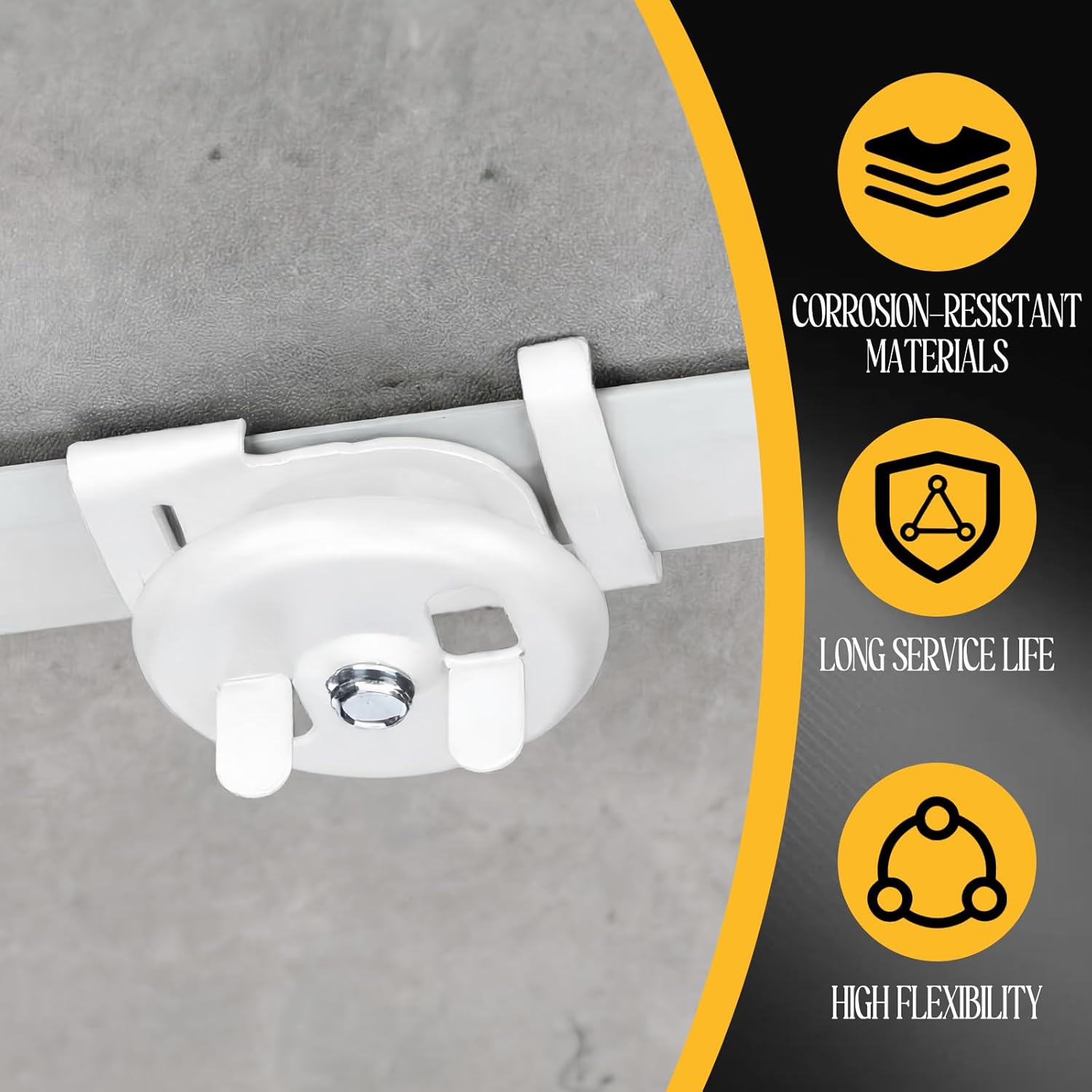 Silkfly 25 Pcs White Spring Steel T Bar to Electrical Fixture Twist Clip with Wing Nut, Mounting Clip for Installation of Suspended Drop Ceilings for 15/16 Inch T-Grid