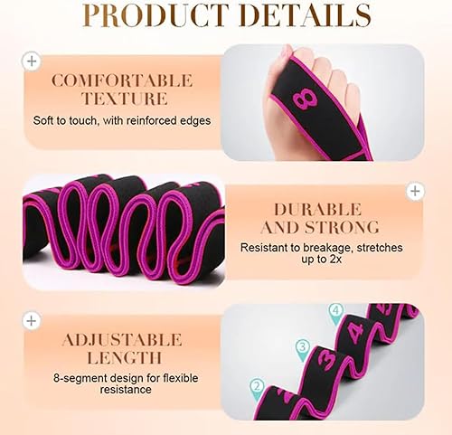 Miniatura 9 de 3 bandas de resistencia para fitness y yoga, bandas de resistencia para estiramiento, banda elástica de baile, bandas elásticas de entrenamiento de