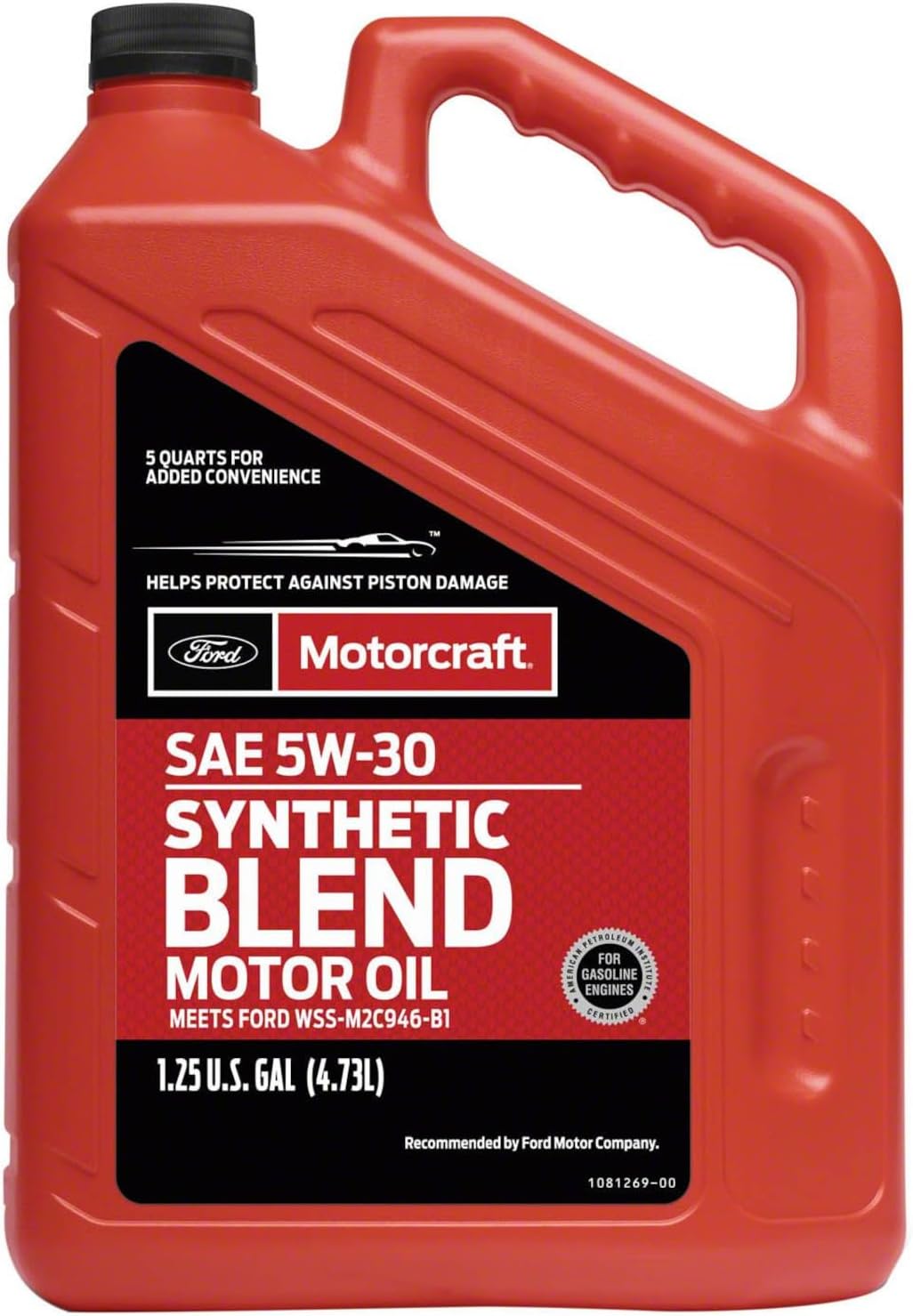 Motorcraft XO-5W30-5Q3SP Premium Engine Oil for Ford & Lincoln - 5 Quarts OE Quality Synthetic Blend