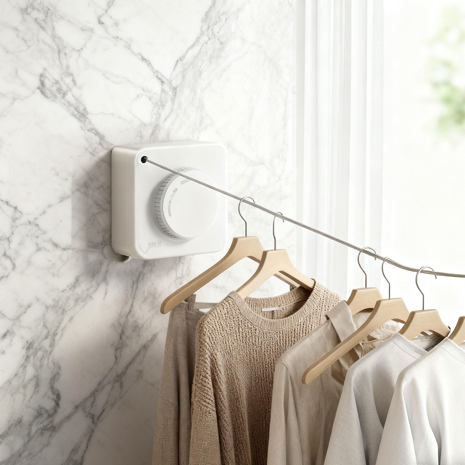 Étendoir À Linge Rétractable Pour Intérieur Et Extérieur, 4,3 M