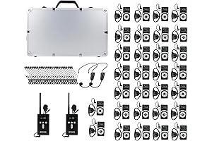 Retekess T130P Wireless Tour Guide System for Assistive Listening (2 Transmitter 30 Receivers)