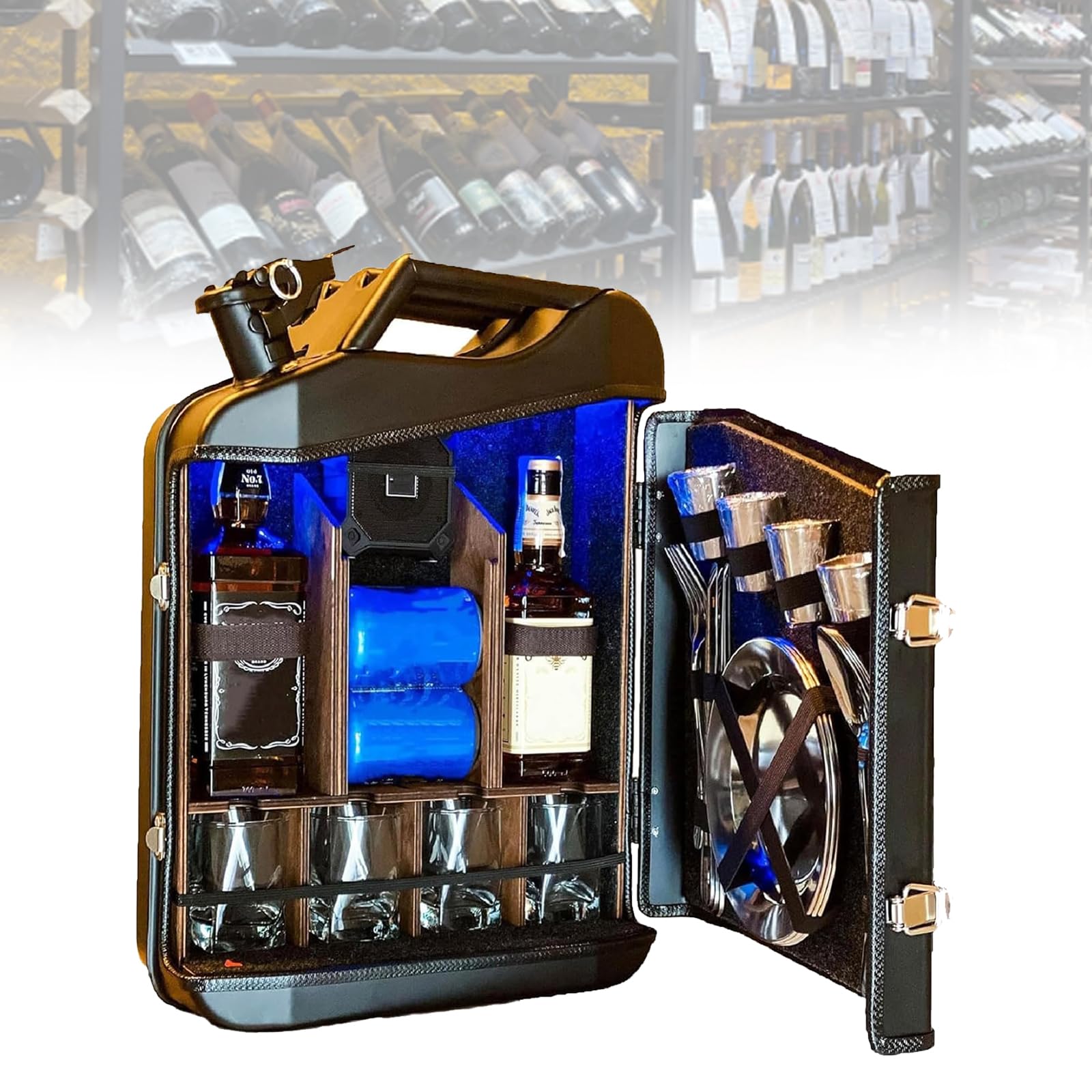 Barril de whisky minibar de 20L tarro de hierro decorativo para salon