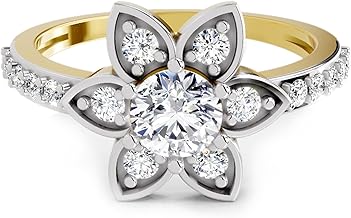 Sparkles Floral Halo Lab Grown Diamond Ring For Women 0.84 Carat IGI Certified Round Shape Diamond | 14K White, Yellow Or Rose Gold F-G VS Quality