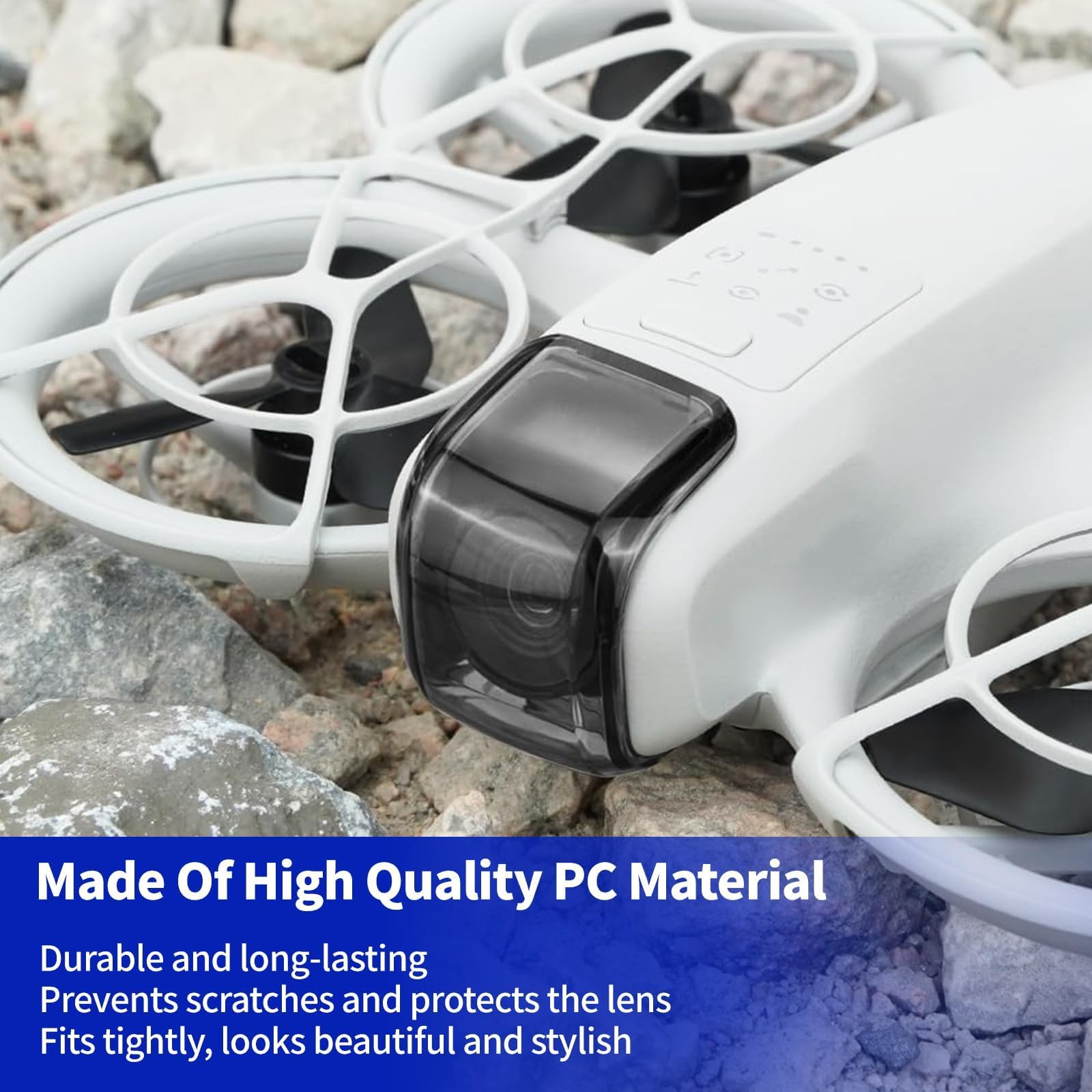2 custodie Gimbal per DJI Neo, copriobiettivo Gimbal, copertura trasparente antipolvere e accessori anticaduta per drone DJI Neo