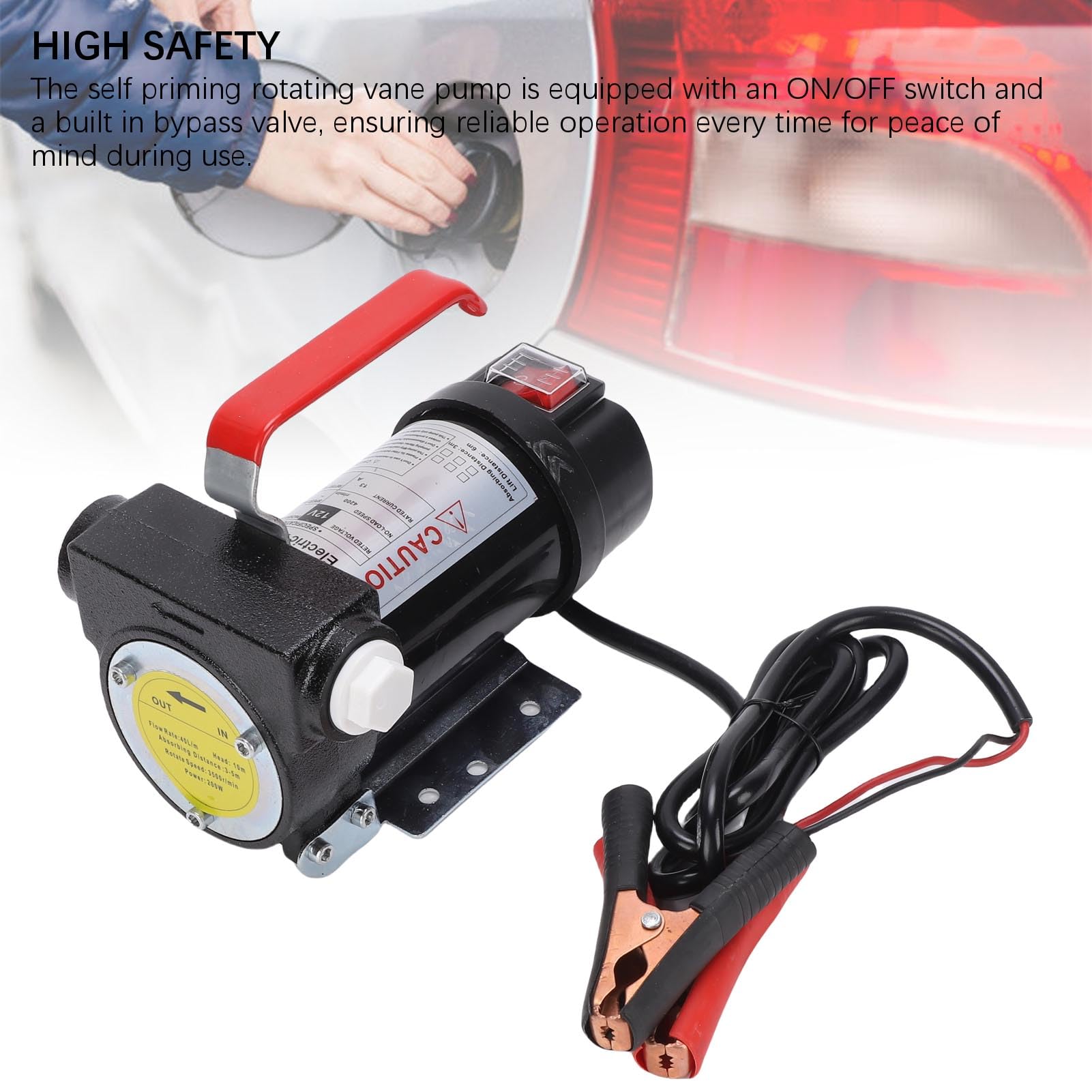 CHICIRIS Bomba de Transferencia de, Bomba de Transferencia de Eléctrica de 12 V, Extractor de Aceite Autocebante de 45 L y 1 Min con Interruptor y Válvula de Derivación para Vehículos