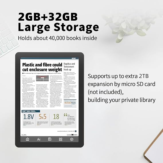 Bigme B6 Color eReader with 2GB+32GB, 6 Inches Colour Eink eBook Readers Android E-Readers Digital ePaper Tablet with Octa-Core CPU, Android 14, Adjustable Front Light E-Ink eReader Black