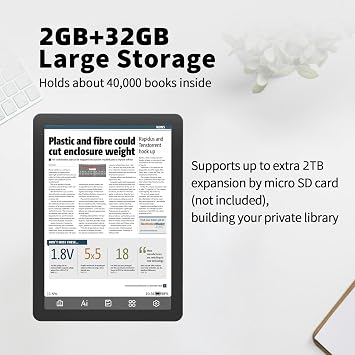 Bigme B6 Color eReader with 2GB+32GB, 6 Inches Colour Eink eBook Readers Android E-Readers Digital ePaper Tablet with Octa-Core CPU, Android 14, Adjustable Front Light E-Ink eReader Black
