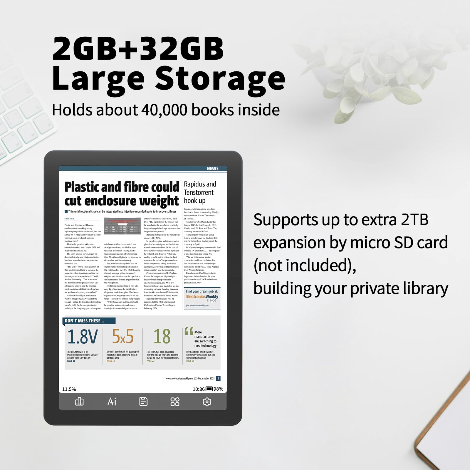 Amazon.com: Bigme B6 Color eReader with 2GB+32GB, 6 Inches Colour