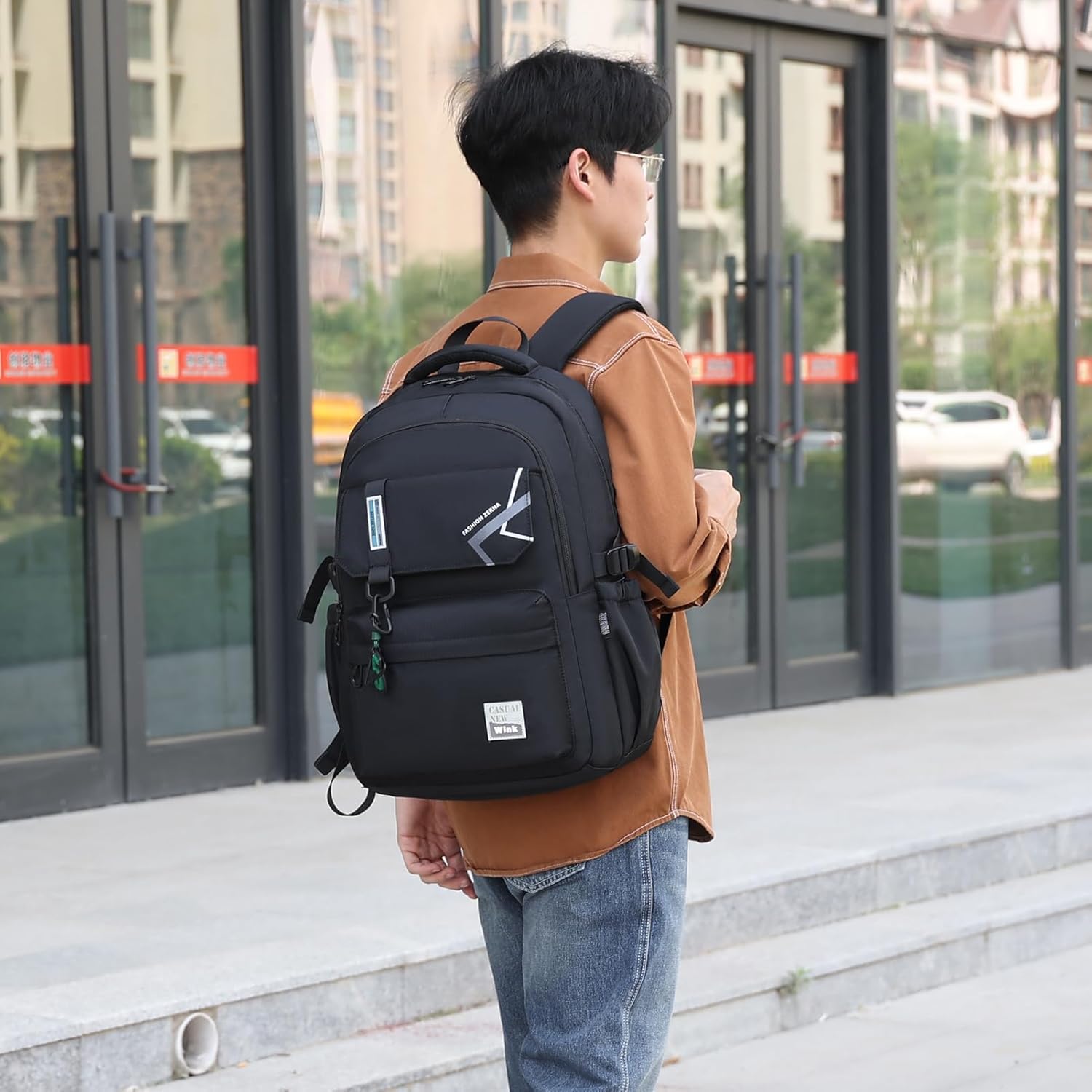 ZHIERNA School Backpack for Boys Middle School Elementary Bookbags for Teens Boys, Waterproof Lightweight Casual Daypack(Black) - Image 6