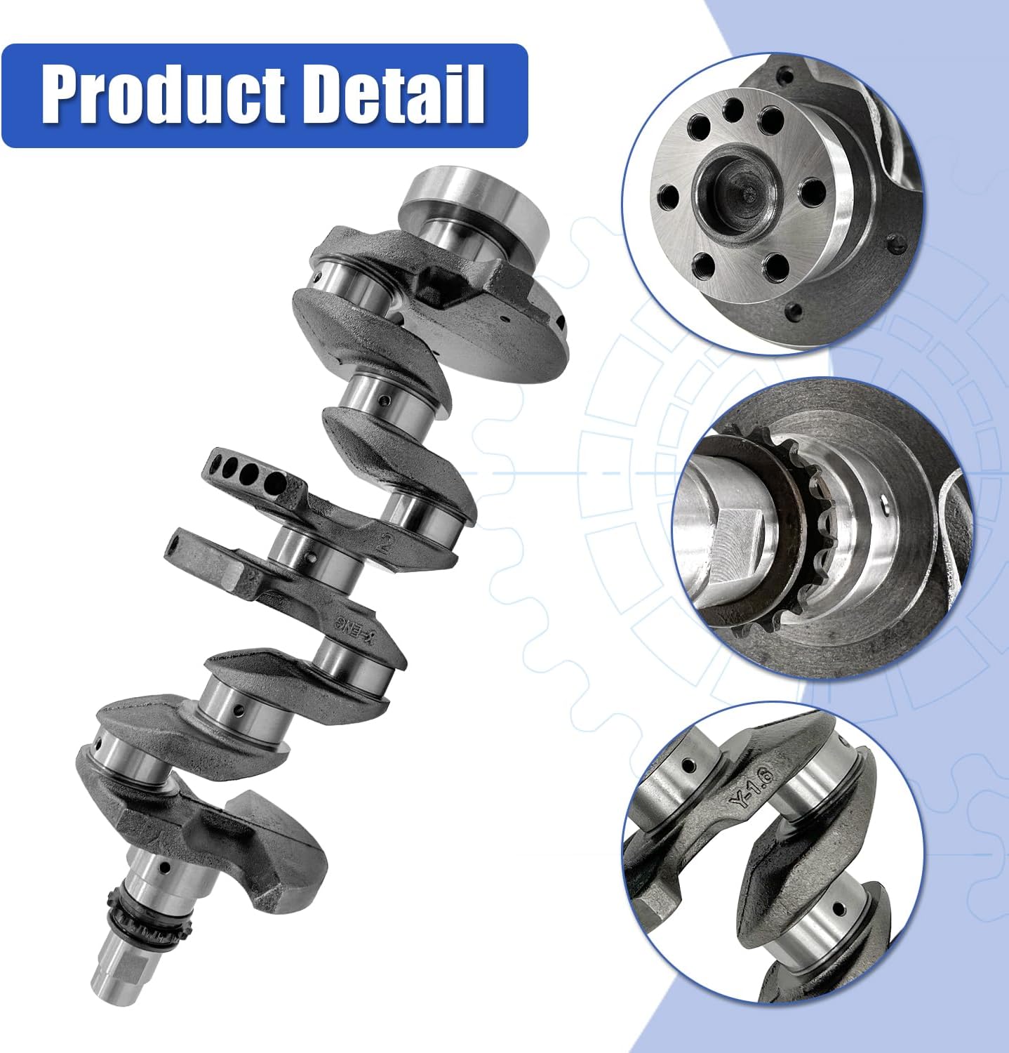 G4FD 1.6L Engine Rebuild Kit w/Crankshaft & Connecting Rods & Timing Chain Kit Compatible with Hyundai Accent Veloster Fit for Kia Rio Soul 2012-2017 23110-2B610 23510-2B010