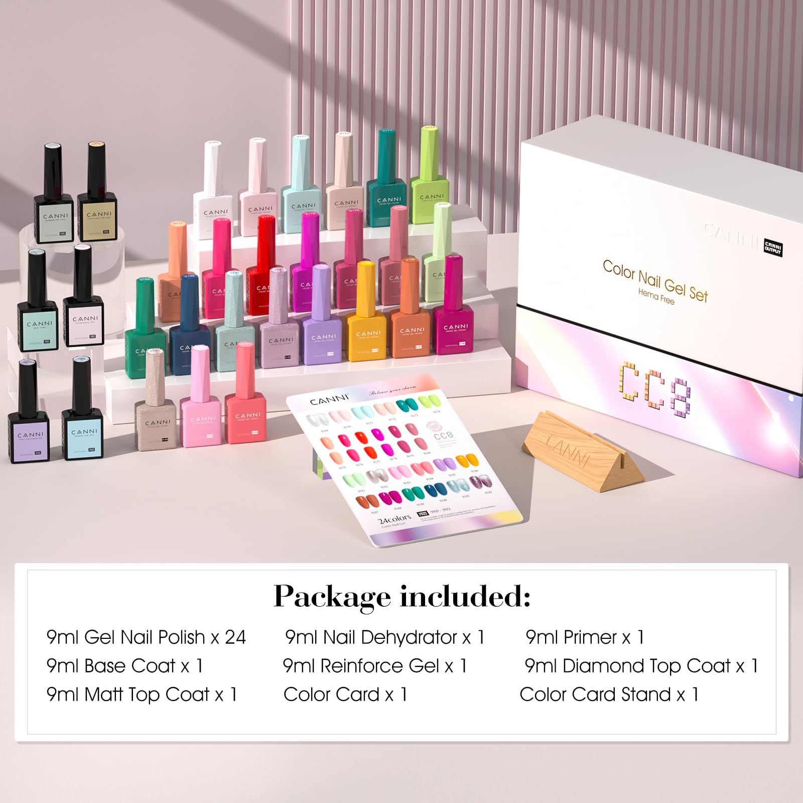 Amazon.com : CANNI CC8 30Pcs 9ml Hema-Free Spring Summer Gel Nail