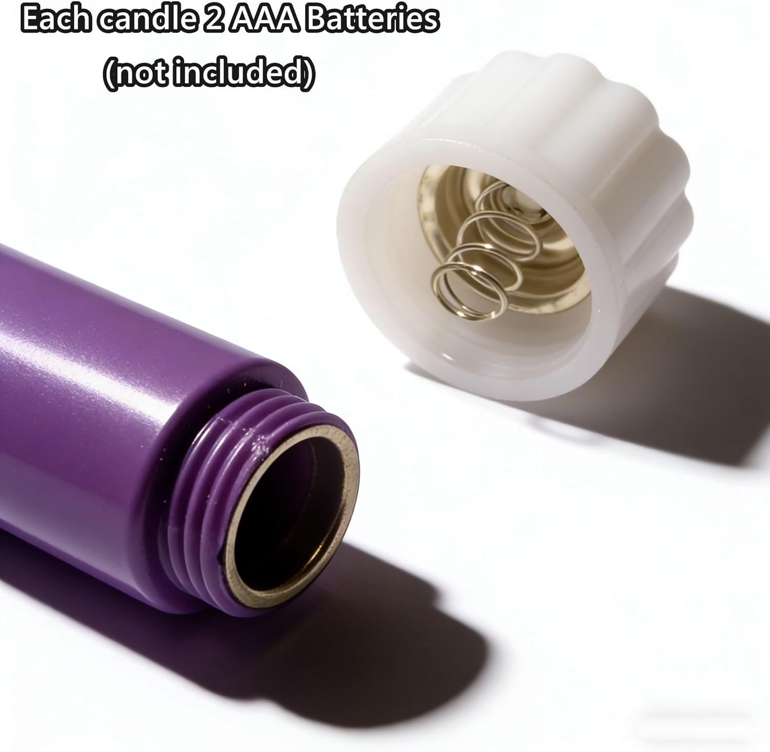 Purple Flameless Taper Candles with Remote, Flickering Battery LED Candlesticks Home Decor Set of 12