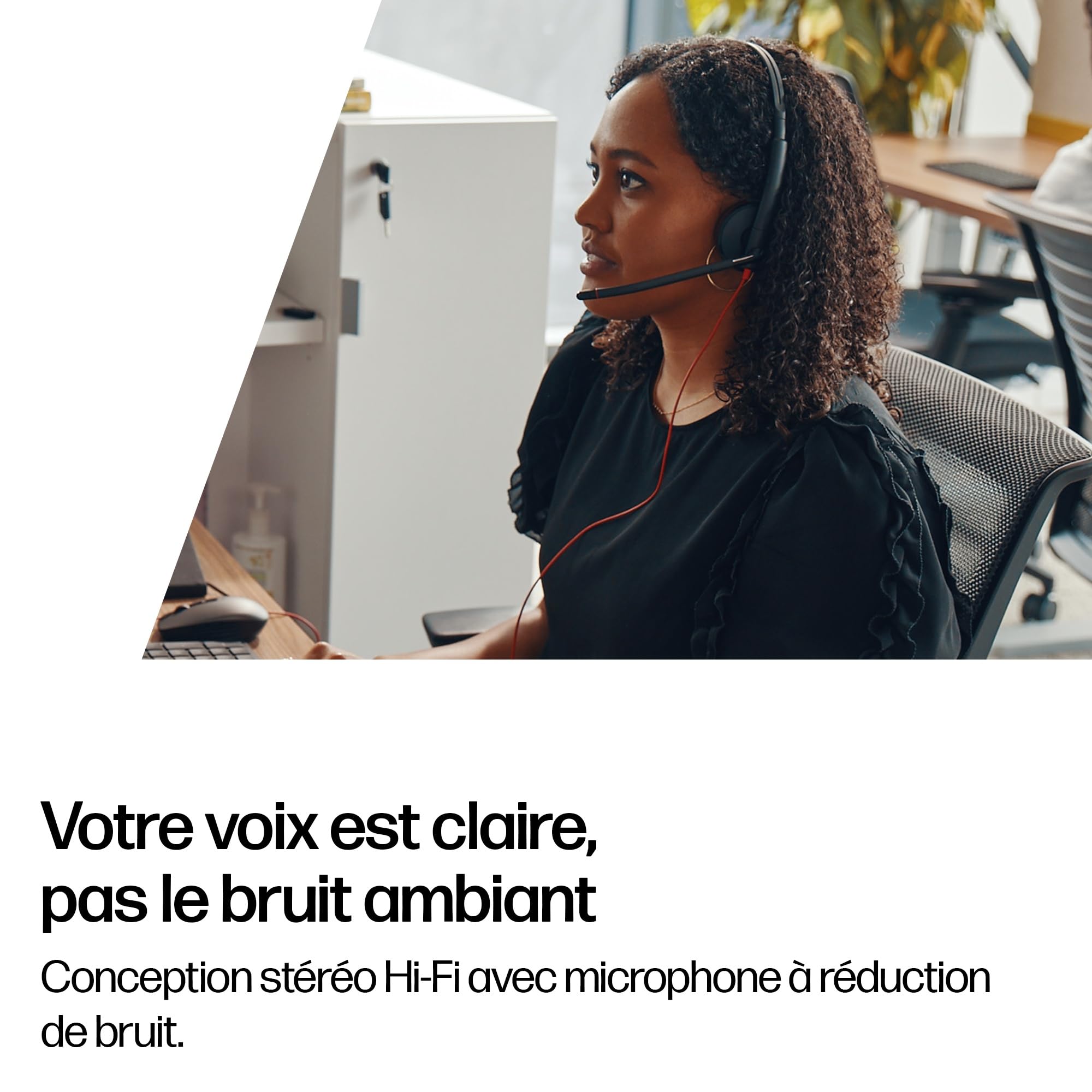 Micro-casque filaire Poly Blackwire 3225 – Microphone antibruit – Conception binaurale – Connexion à un PC/Mac/téléphone portable via USB-C, USB-A ou prise Jack 3,5 mm - Fonctionne avec Teams et Zoom
