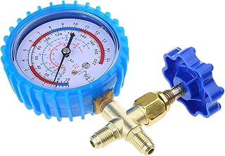 BaoFufc 220PSI 500PSI - Manómetro profesional de aire acondicionado de recarga de refrigerante manómetro de baja presión, color azul