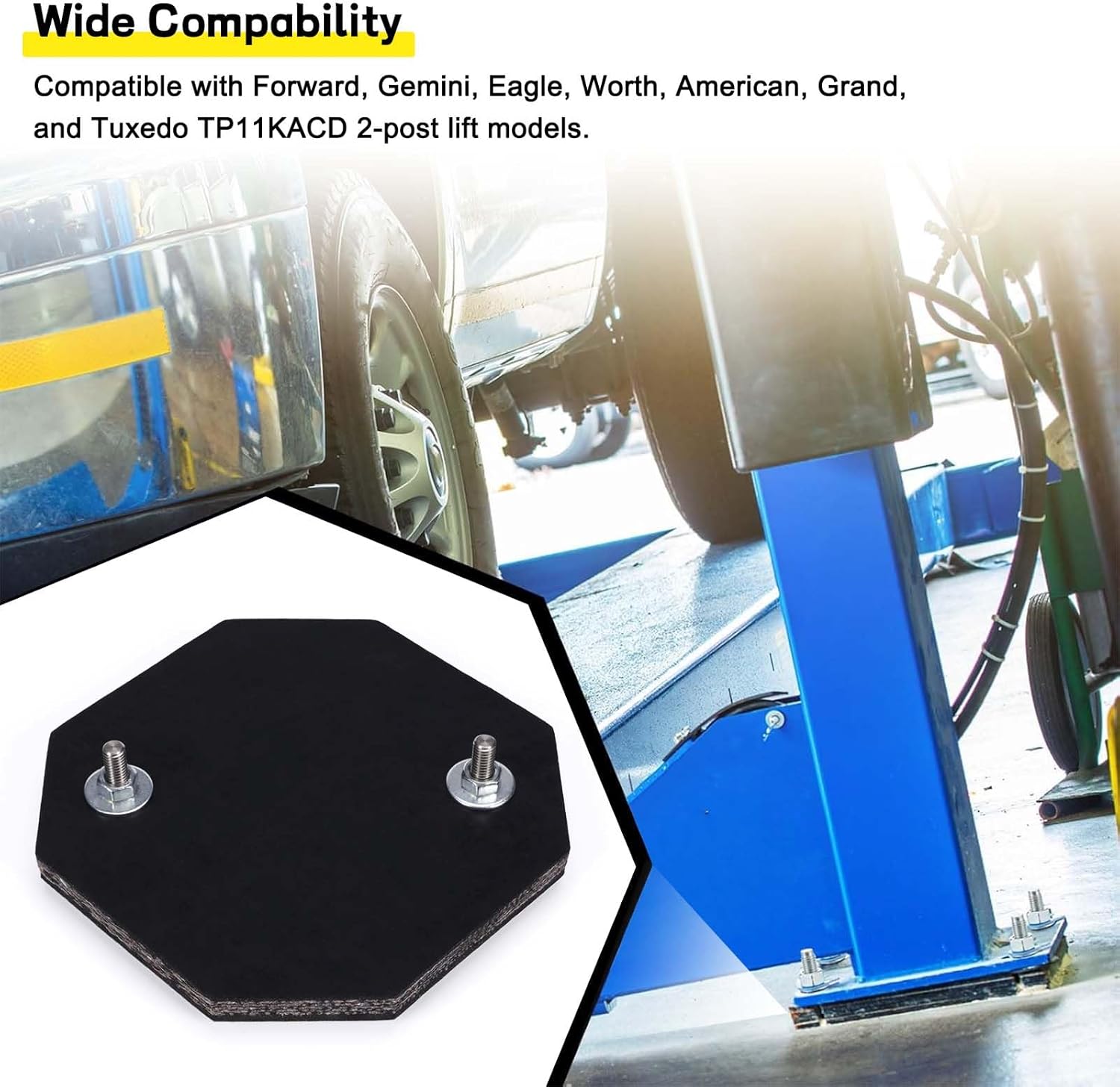 Ultra Heavy Duty Auto Lift Arm Pads, Replacement Car Lift Pads Compatible with Forward, Gemini, Eagle, Worth, American, Grand, Tuxedo TP11KACD (Set of 4)