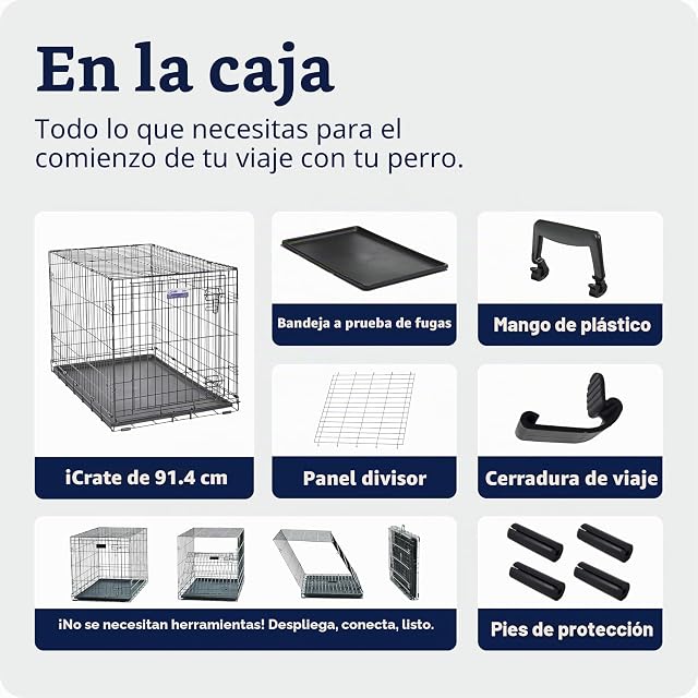 Foto 8 de 8 de MidWest Homes for Pets iCrate modelo 1536DDU Jaula para perros recién óptimizada, con una sola puerta