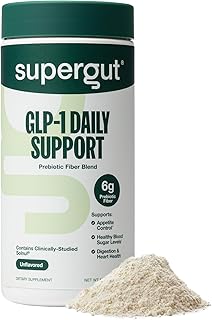 Supergut GLP1 Daily Support - High Fiber GLP-1 Supplement Powder for Women & Men - Sugar-Free Drink Mix for Gut Health (20 Servings)