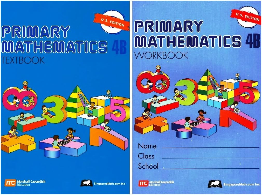 Primary Mathematics 4B SET--Textbook and Workbook