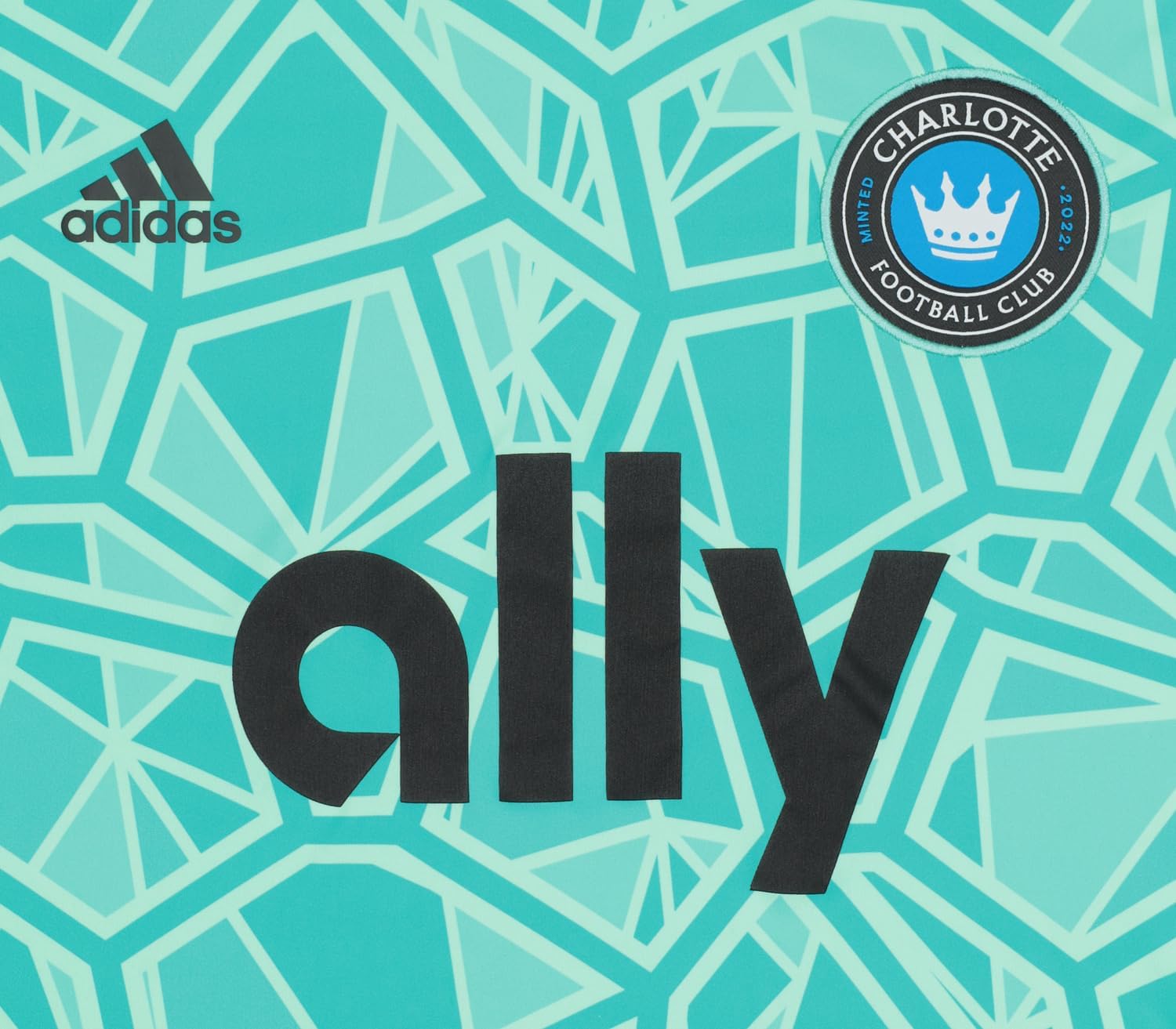 adidas Mens Charlotte FC MLS - Major League Soccer CON22GK Long Sleeve Jersey, Mint Rush/Aqua Blue