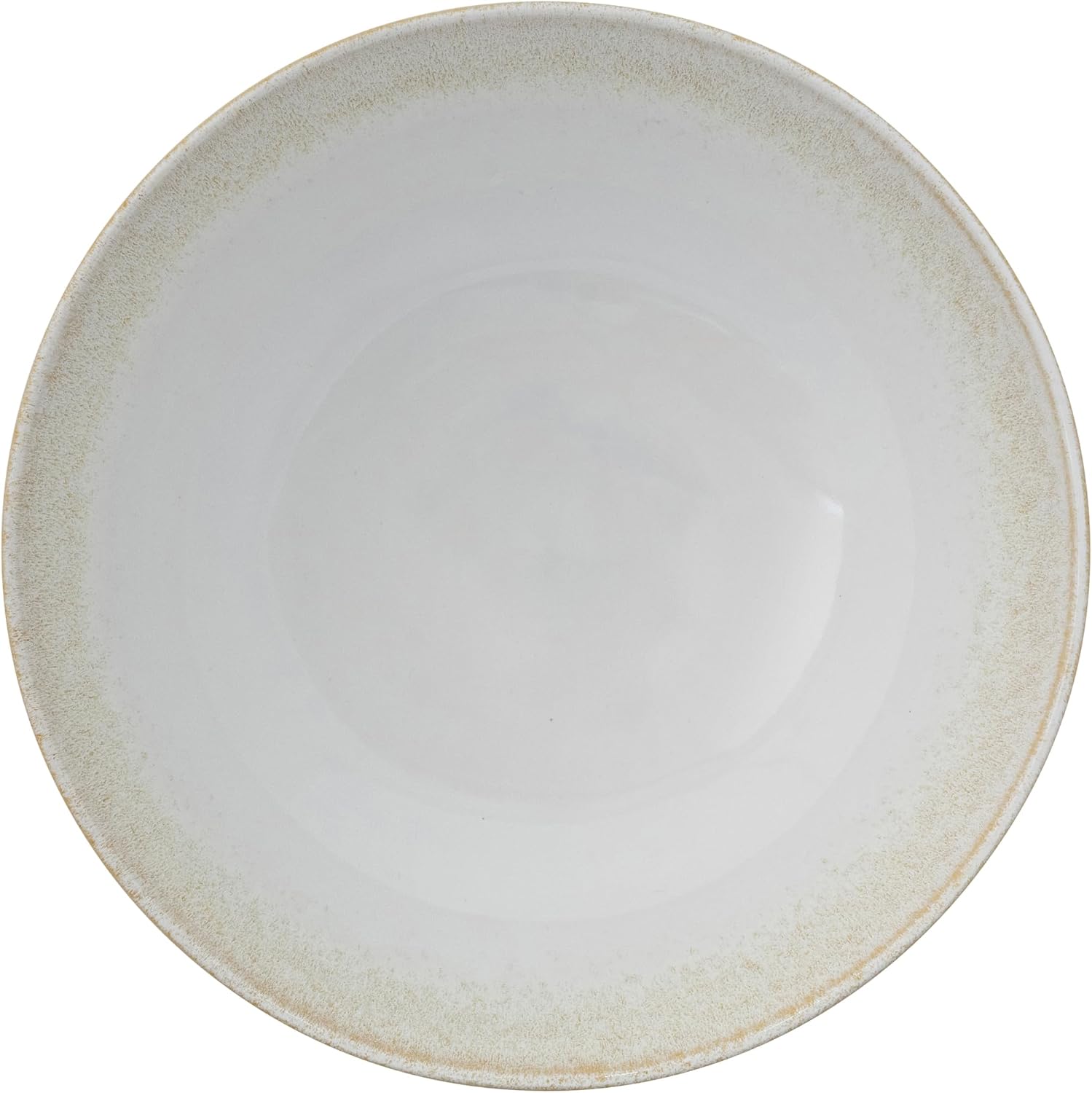 Creative Co-Op Stoneware Pedestal Bowl in Reactive Glaze, Cream Color